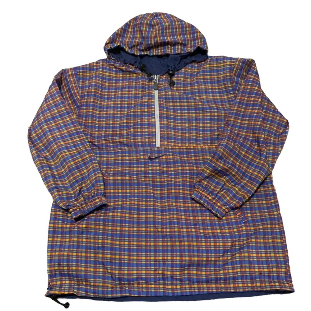 NIKE Menβs '90s Vintage Nike Reversible Plaid Windbreaker
Fireberry Size L !! - Picture 2 of 13